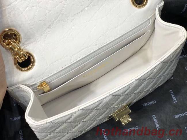 Chanel Shoulder Bag Original Leather White AS0874 Gold