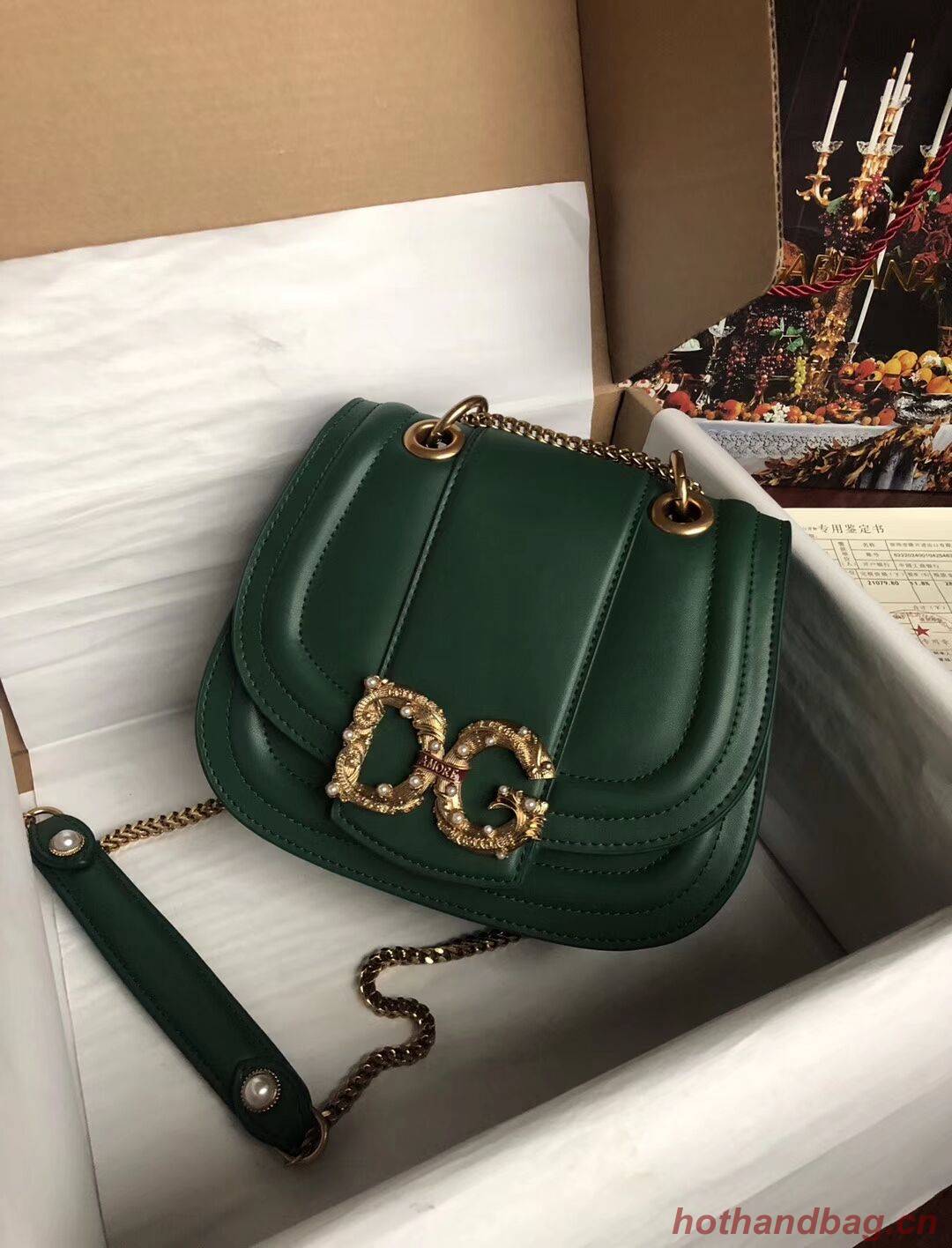 Dolce & Gabbana Origianl Leather Bag 4917 Green