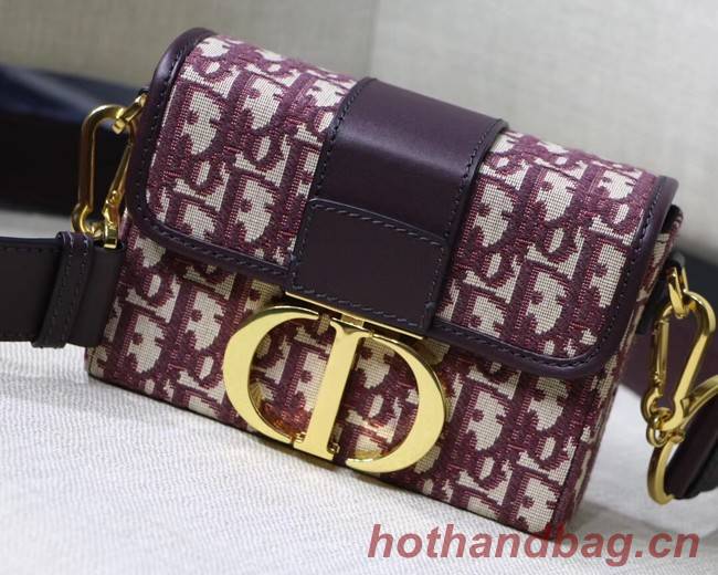 Dior 30 MONTAIGNE JACQUARD CANVAS BOX BAG M928 burgundy