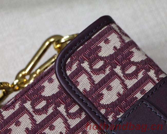 Dior 30 MONTAIGNE JACQUARD CANVAS BOX BAG M928 burgundy