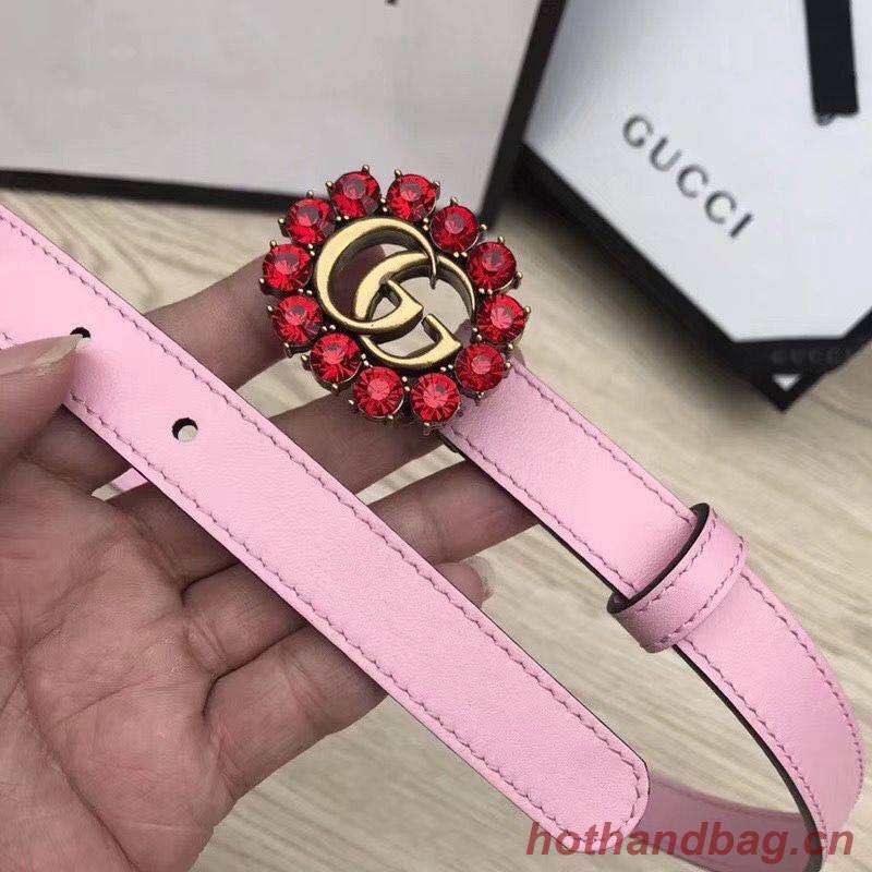 Gucci 2CM Leather Belt 414521 Pink