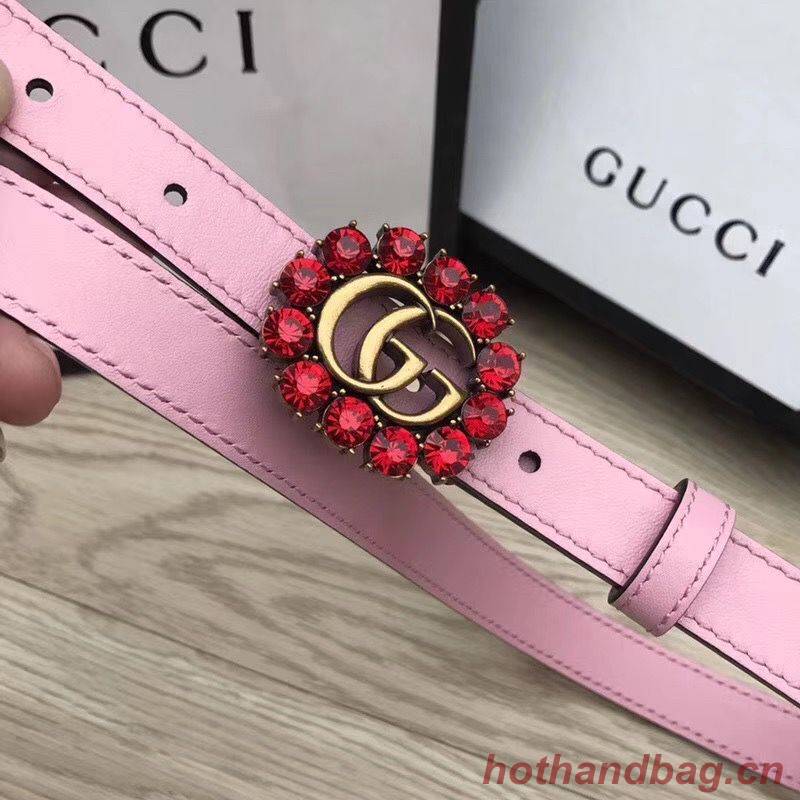 Gucci 2CM Leather Belt 414521 Pink