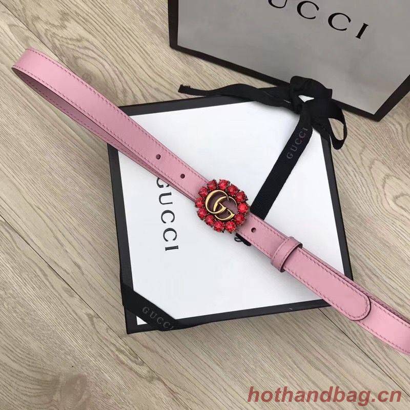 Gucci 2CM Leather Belt 414521 Pink