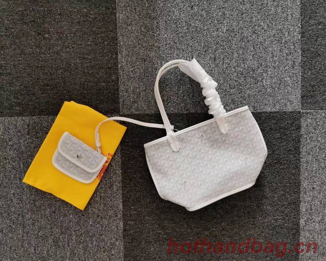 Goyard Calfskin Leather Mini Tote Bag 6782 Light Grey