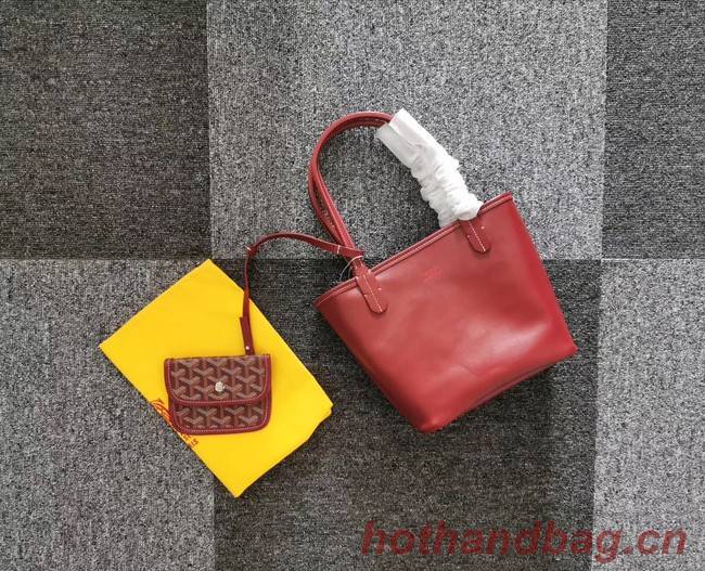 Goyard Calfskin Leather Mini Tote Bag 6782 Wine