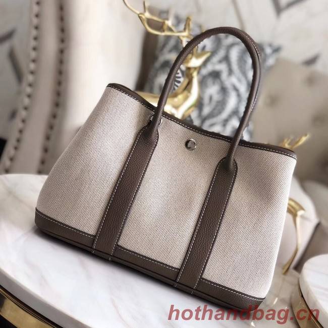 Hermes Garden Party 36cm Tote Bags Original Leather H3698 Grey