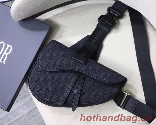 DIOR OBLIQUE SADDLE BELT BAG M9019 black