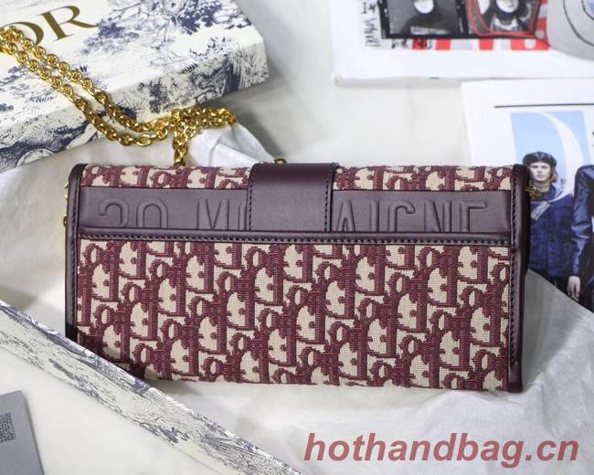 Dior 30 MONTAIGNE EMBROIDERED CANVAS Clutch bag M9206 burgundy