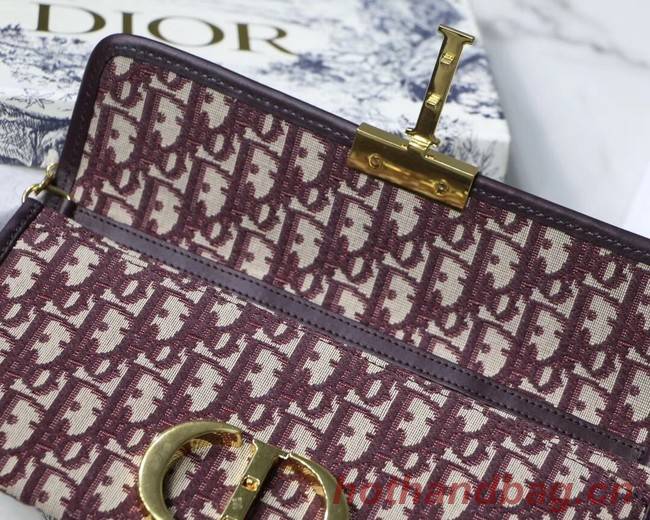 Dior 30 MONTAIGNE EMBROIDERED CANVAS Clutch bag M9206 burgundy