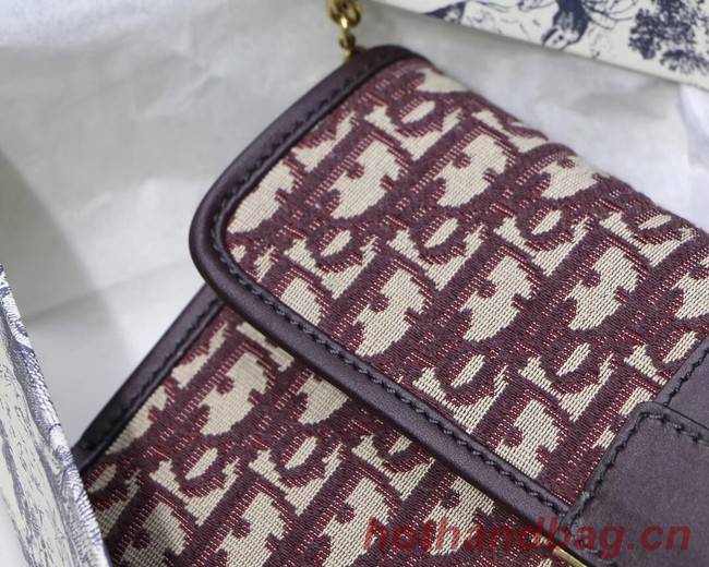 Dior 30 MONTAIGNE EMBROIDERED CANVAS Clutch bag M9206 burgundy