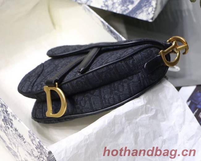 Dior SADDLE DENIM CANVAS BAG M928 denim black