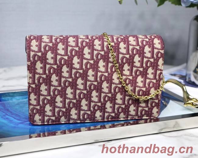 Dior SADDLE DENIM CANVAS BAG S5614 burgundy