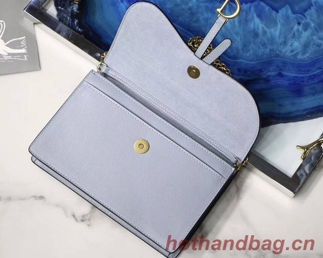 Dior SADDLE DIOR OBLIQUE Chain Clutch bag S5614 light blue