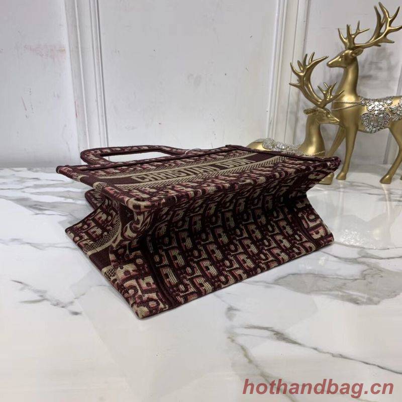 DIOR TOTE BAG IN EMBROIDERED CANVAS C0195 Wine