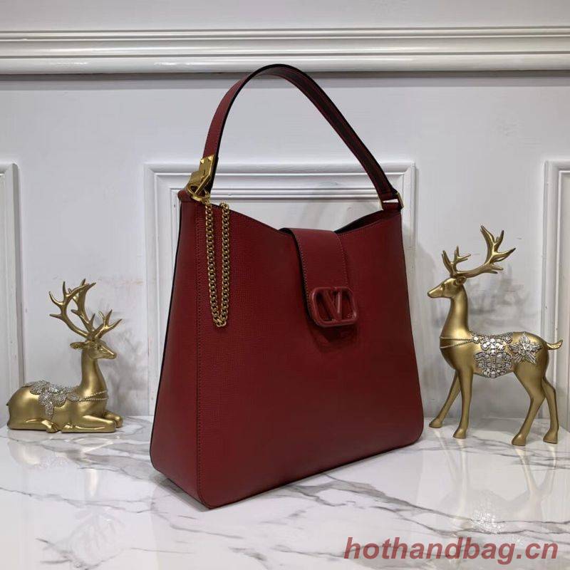 VALENTINO Origianl Palm Leather Bag V5002 Wine