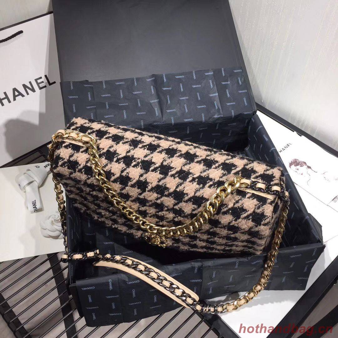 Chanel Original Flap Bags Houndstooth A3269 Black&Beige