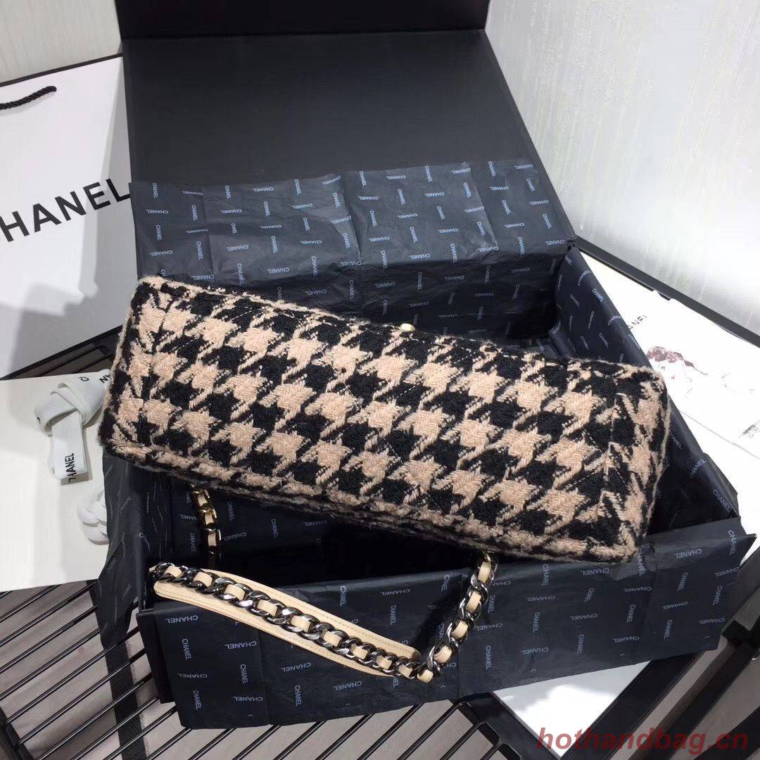 Chanel Original Flap Bags Houndstooth A3269 Black&Beige