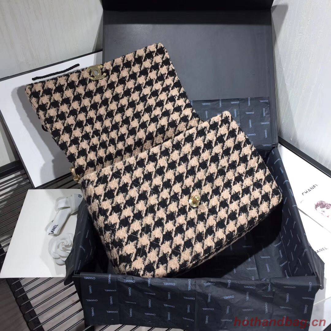 Chanel Original Flap Bags Houndstooth A3269 Black&Beige