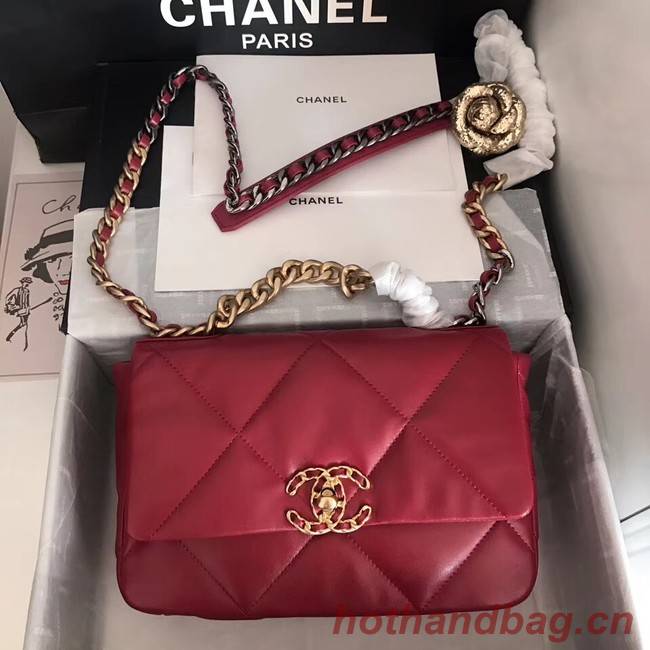 Chanel 19 flap bag AS1160 Red