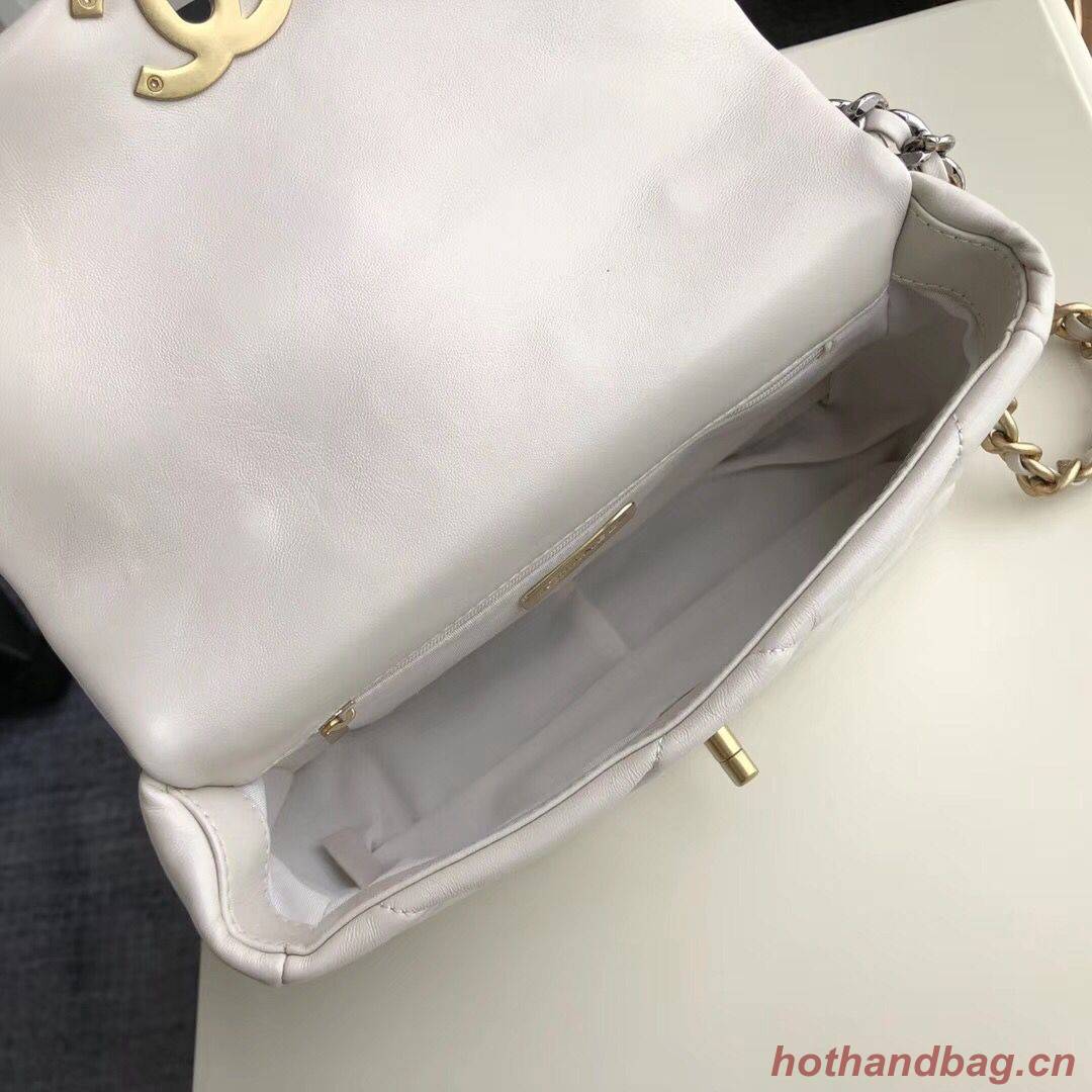 Chanel 19 flap bag AS1160 White