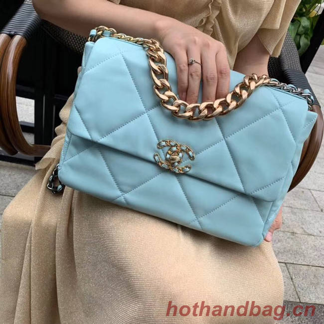 Chanel 19 flap bag AS1161 light blue