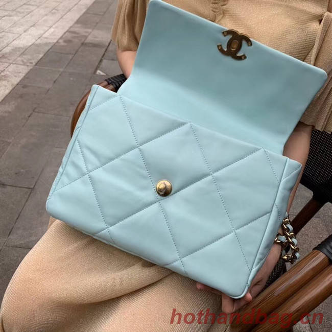 Chanel 19 flap bag AS1161 light blue