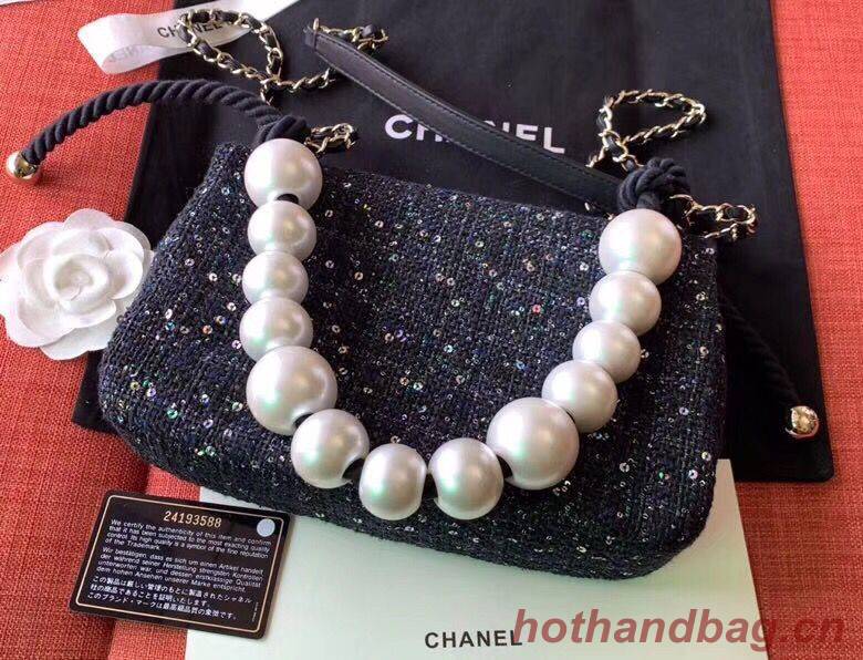 Chanel Original Pearl Shoulder Strap Bag A1112 Black