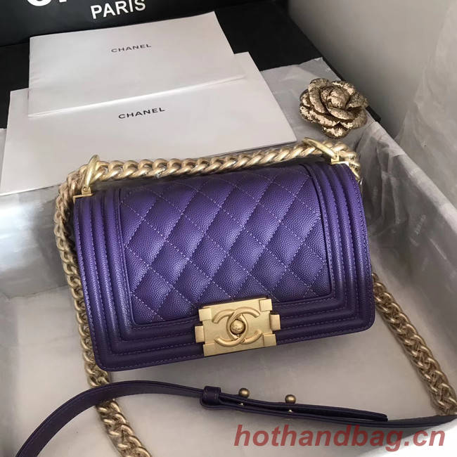 Small boy chanel handbag A67085 purple