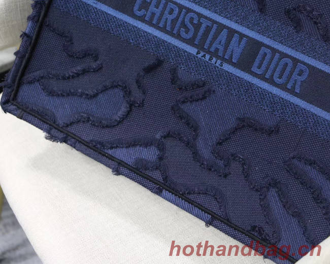 DIOR BLUE DIOR BOOK TOTE CAMOUFLAGE EMBROIDERED CANVAS BAG M1286