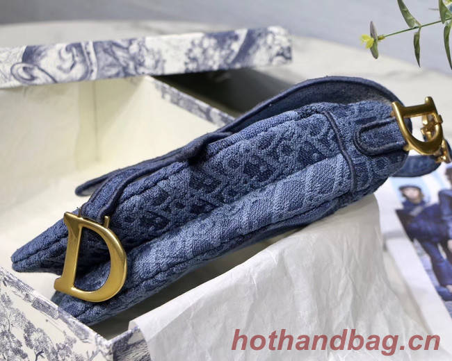 Dior SADDLE DENIM CANVAS BAG M928 blue