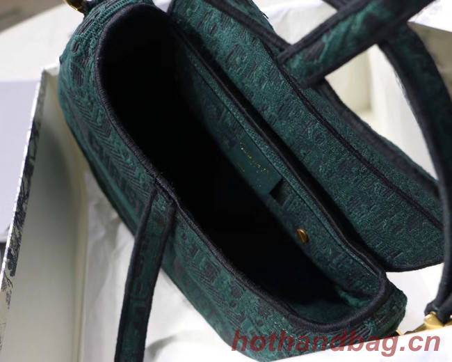 Dior SADDLE DENIM CANVAS BAG M928 green