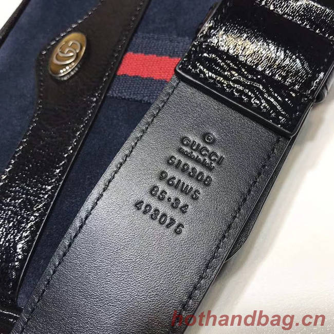 Gucci Nubuck leather belt bag 519308 Royal Blue&black