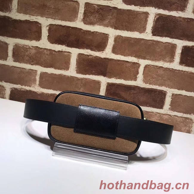 Gucci Nubuck leather belt bag 519308 brown&black