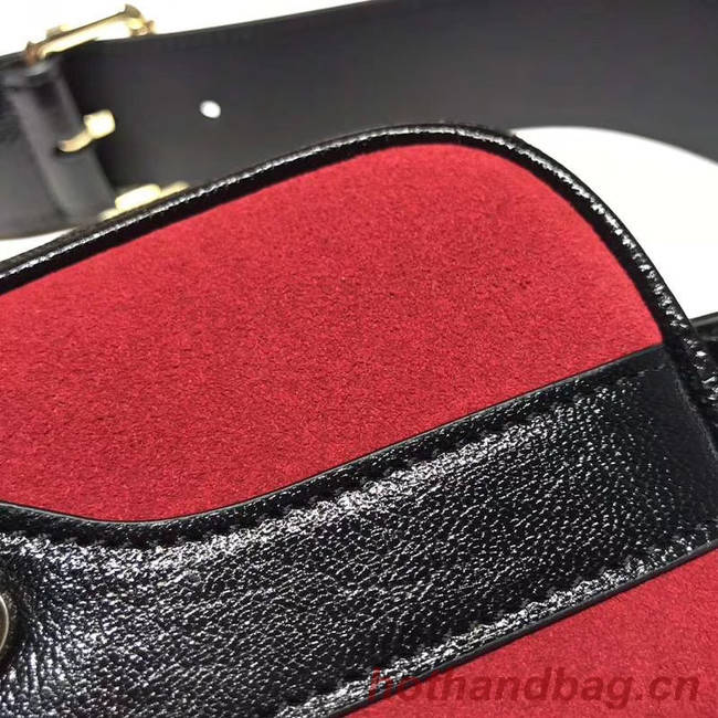 Gucci Nubuck leather belt bag 519308 red&black