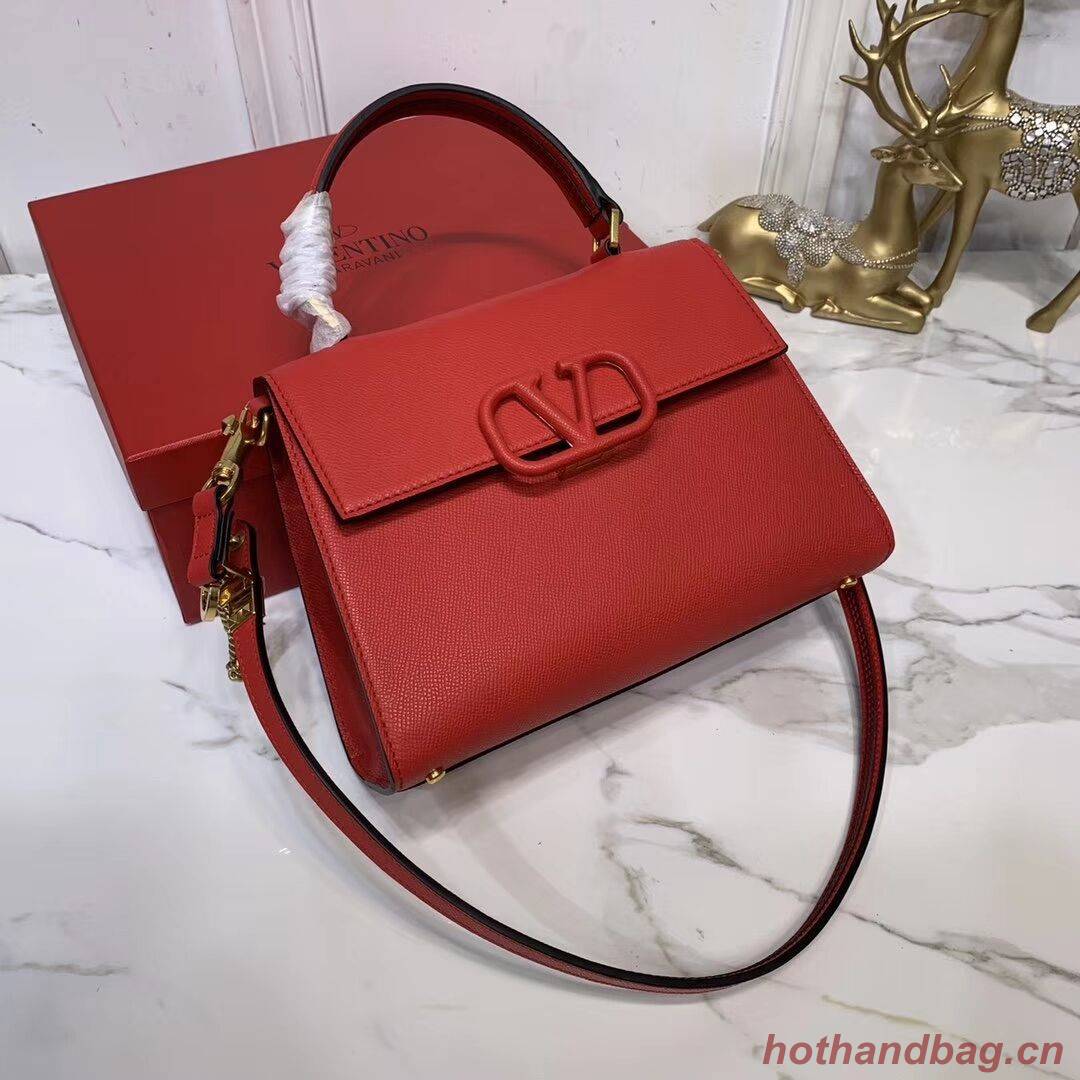 VALENTINO Origianl leather Tote Bag V0025 red