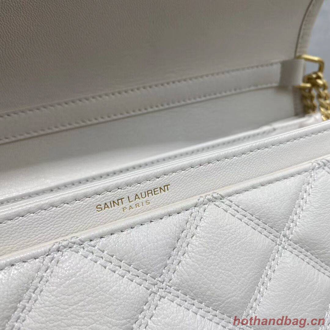 SAINT LAURENT leather shoulder bag Y579607 white