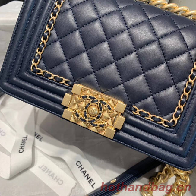 BOY CHANEL flap bag A67085 Navy Blue