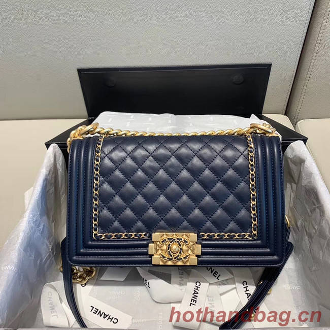 BOY CHANEL flap bag A67086 Navy Blue