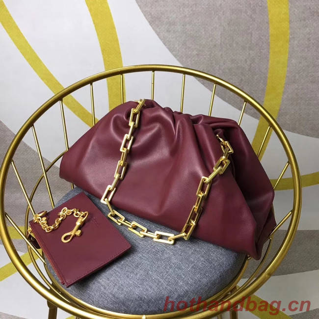 Bottega Veneta Nappa lambskin soft wide large Shoulder Bag 585853 Burgundy