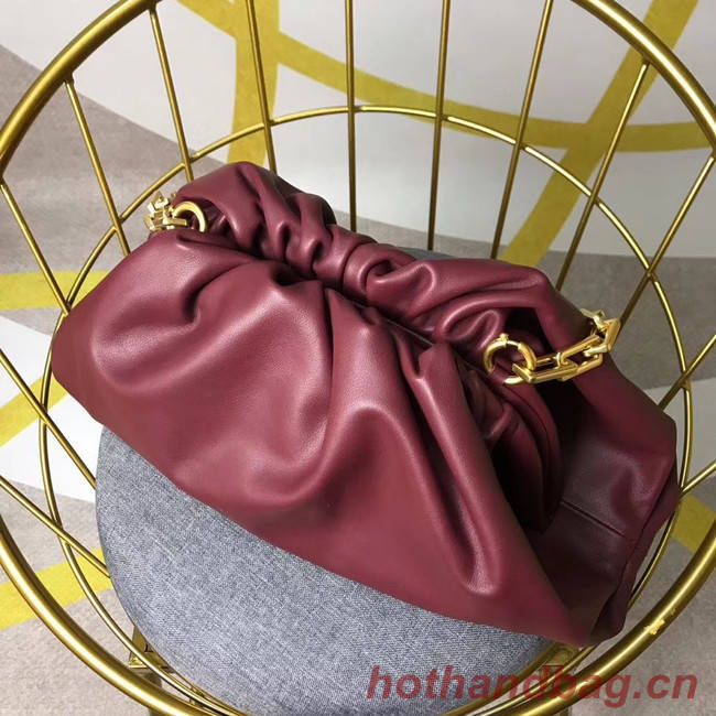 Bottega Veneta Nappa lambskin soft wide large Shoulder Bag 585853 Burgundy