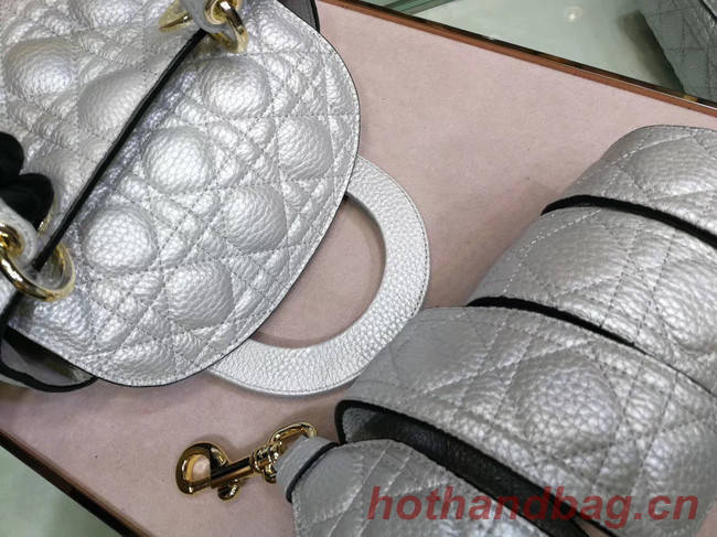 Dior MINI LADY DIOR CALFSKIN BAG M0574 Silvery white