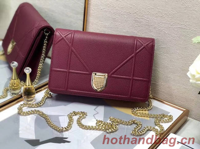 DIORAMA CALFSKIN CLUTCH M49P purplish