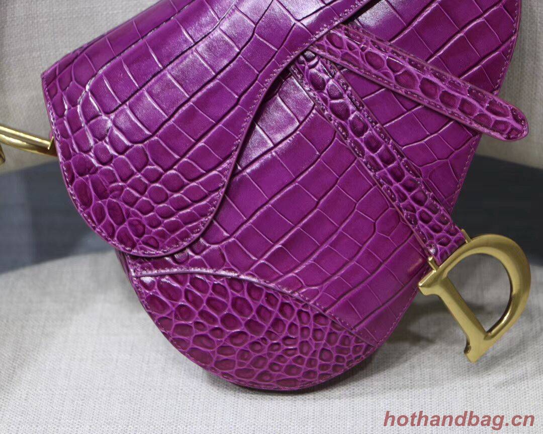 Dior SADDLE SOFT CALFSKIN BAG C9045 purple