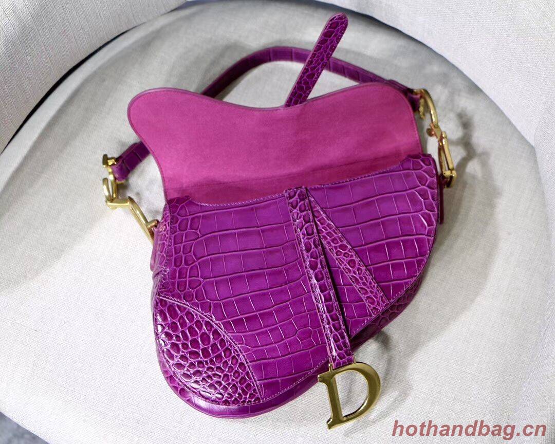 Dior SADDLE SOFT CALFSKIN BAG C9045 purple