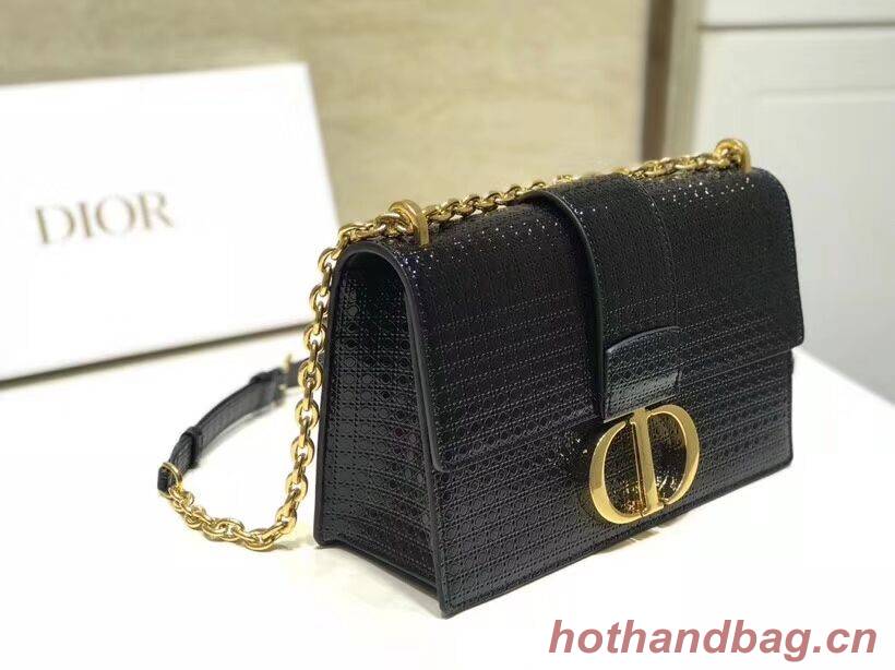 Dior  30 MONTAIGNE SMOOTH CALFSKIN FLAP BAG C9230 black