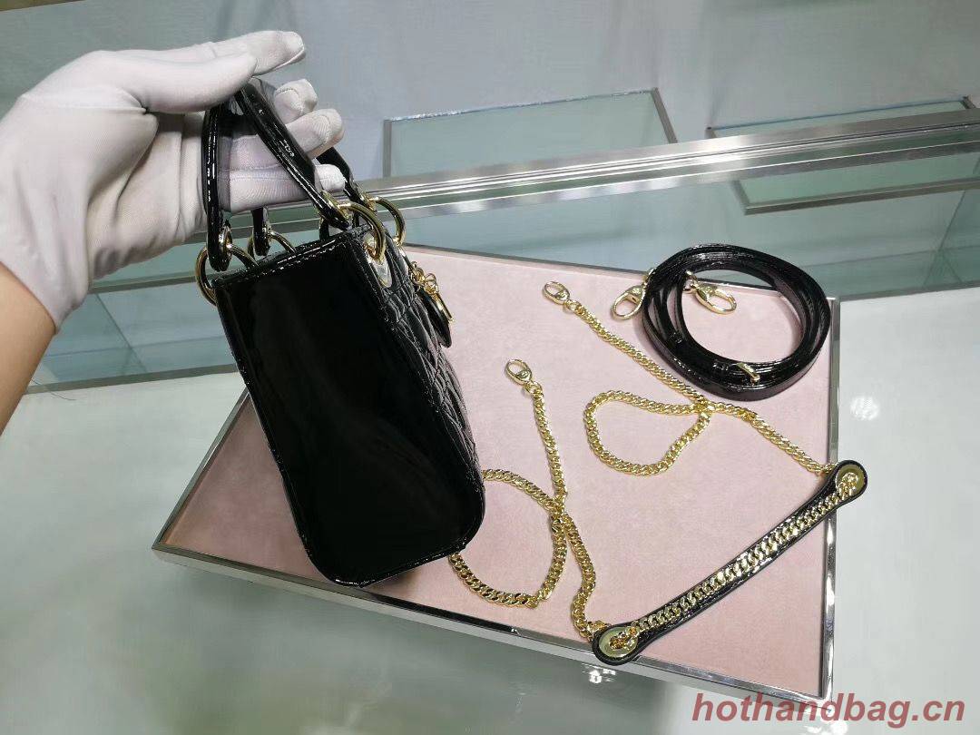 Dior MINI LADY DIOR CALFSKIN Black BAG M0505O Gold