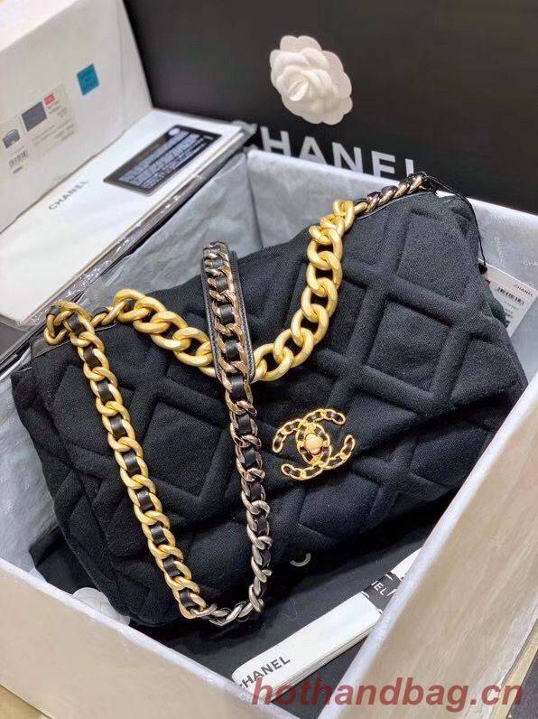 CHANEL 19 Flap Bag AS1160 AS1161 AS1162 Black