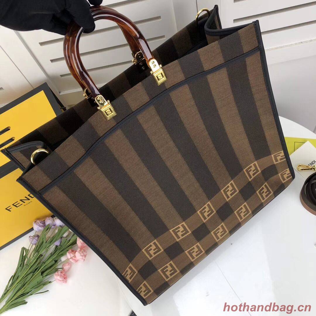 FENDI Shopper in brown fabric 8BH372 brown