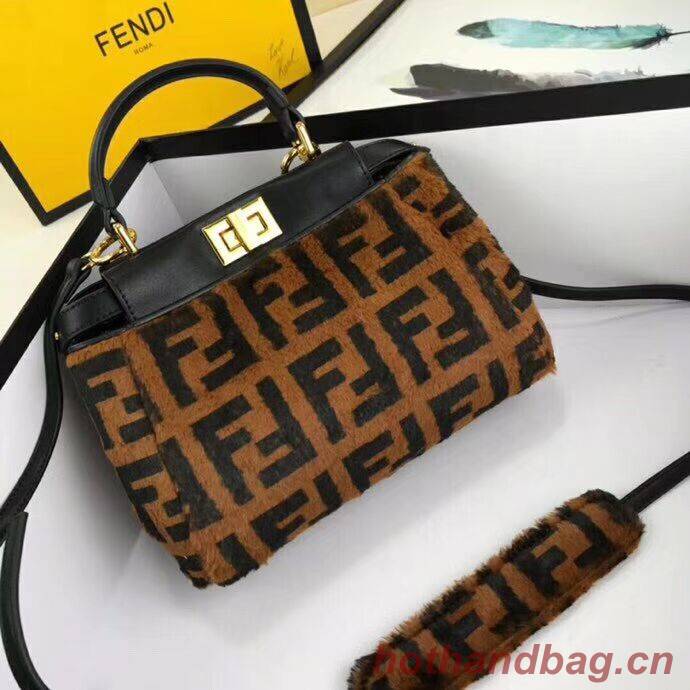 Fendi PEEKABOO REGULAR Horse hair F3302 Black