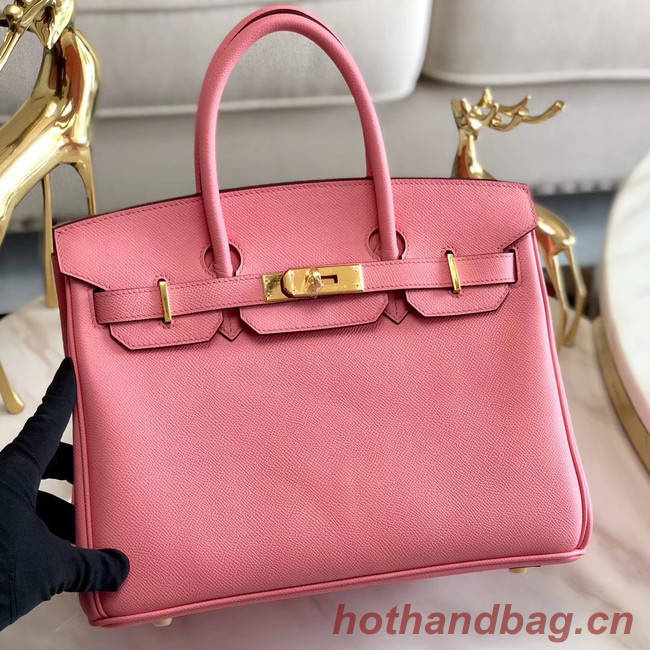 Hermes original Epsom Leather HB35O pink&gold Metal